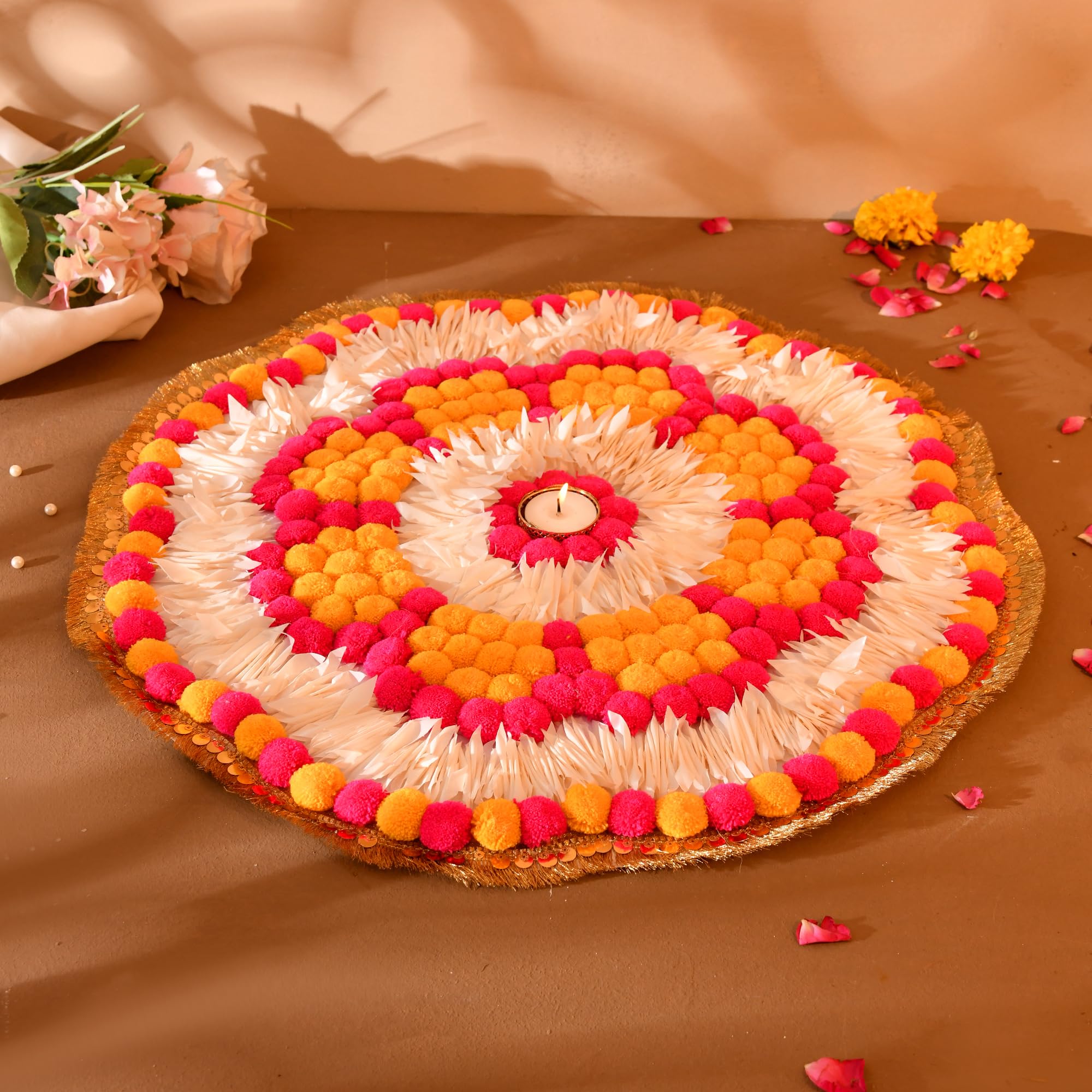 Diwali Decor Items, Rangoli Mats for Floor Pooja, Diwali Decoration for Home ( RANG204 )