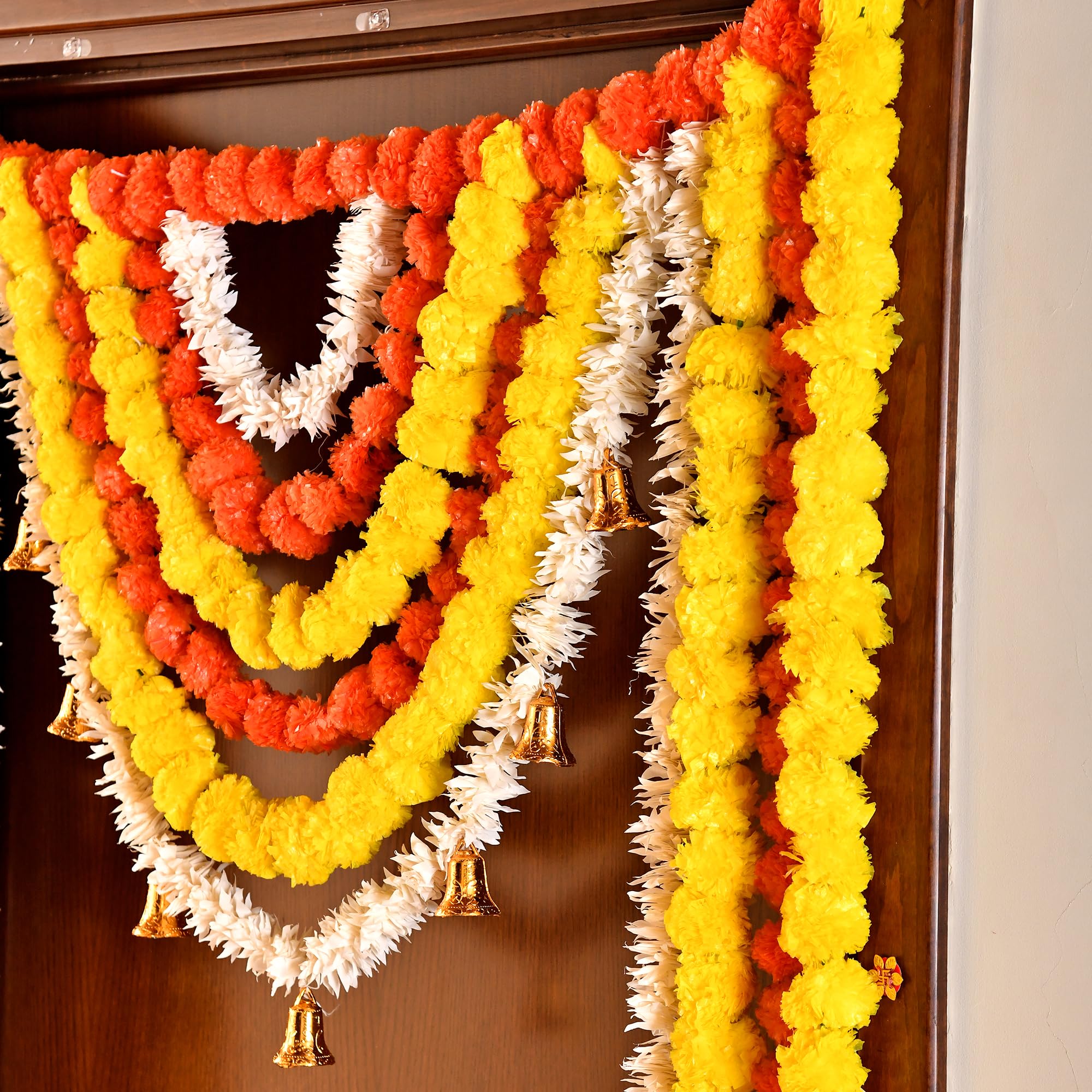 Fluffy Flower Toran for Pooja Mandir Decoration Main Door Entrance (TORAN185)