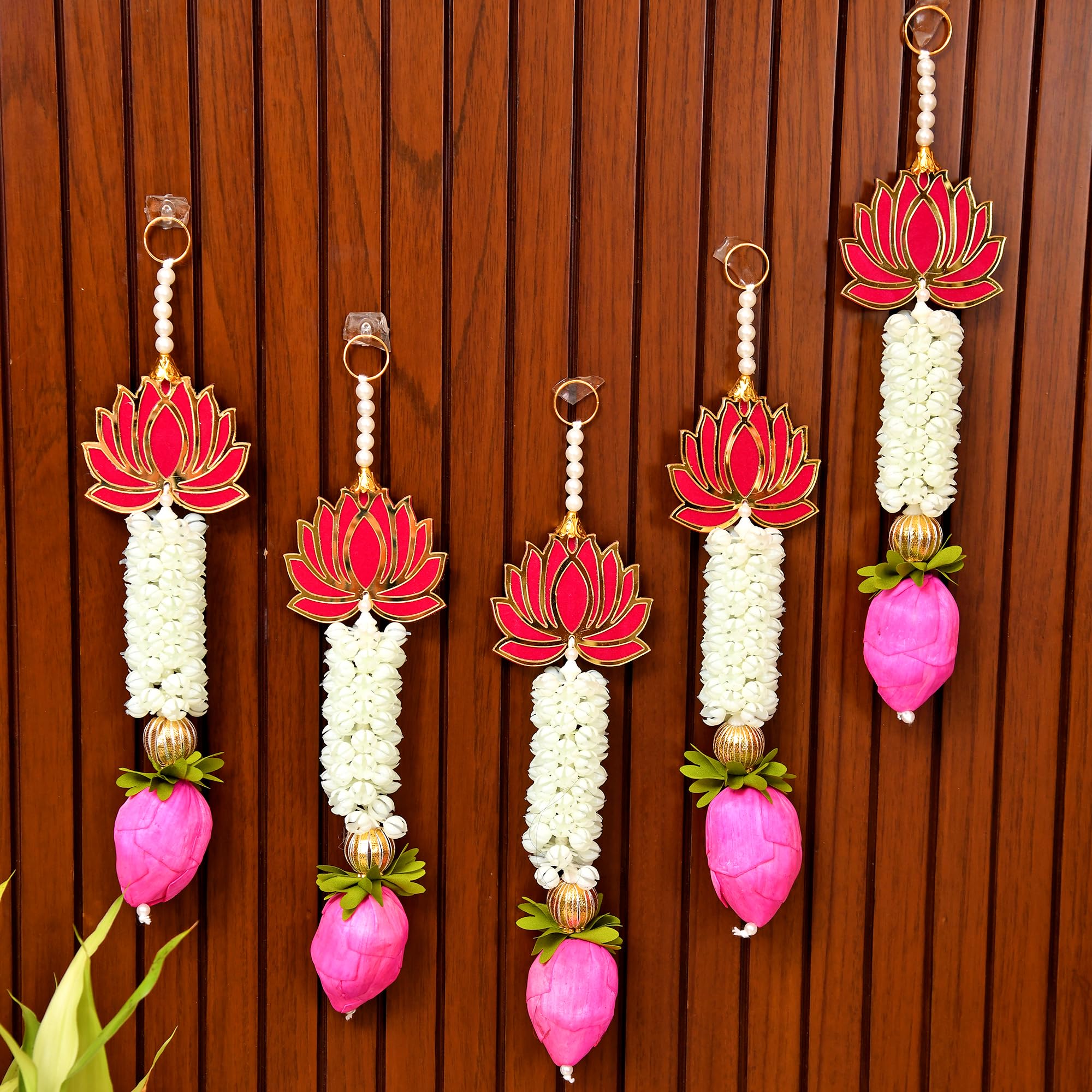 Set of 5 Lotus Buds Latkan Hanging for Door & Wall Decoration (LTKN154-5)