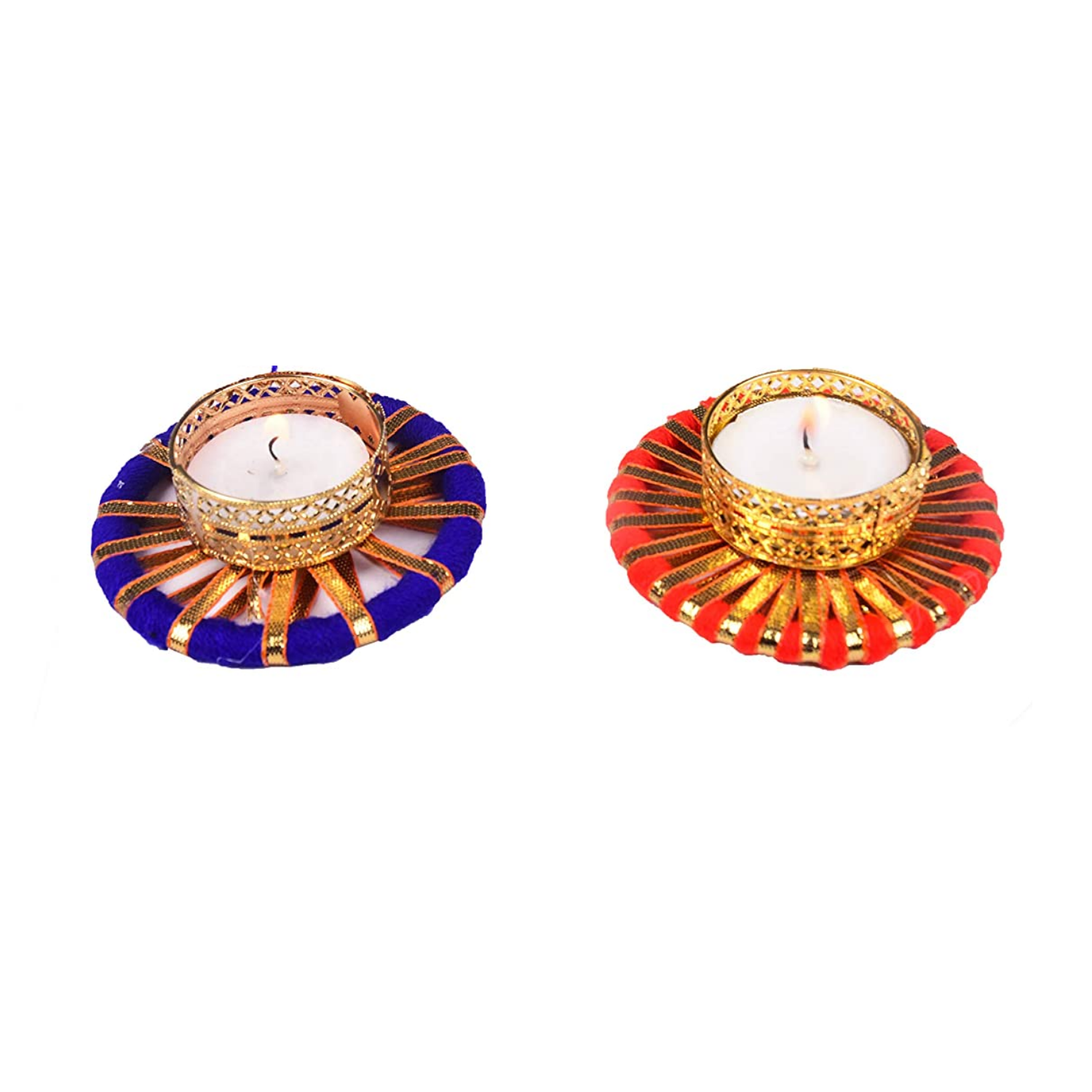 Metallic Gota Patti Mix Tealight Candle Holders