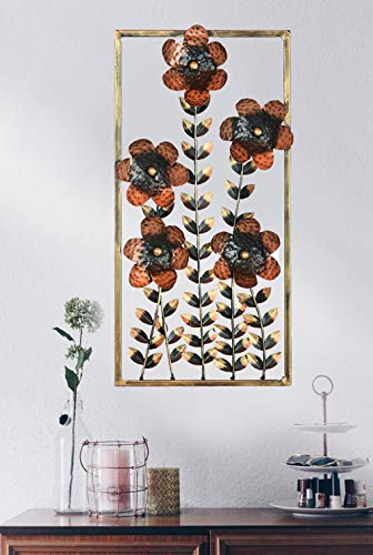 Flower Metal Frame Mounted Wall Hanging Showpiece