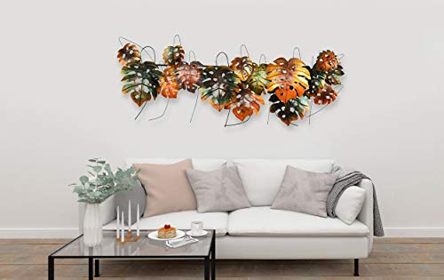 Metal 3D Multicolor Leafs Mounted Wall Hanging Showpiece