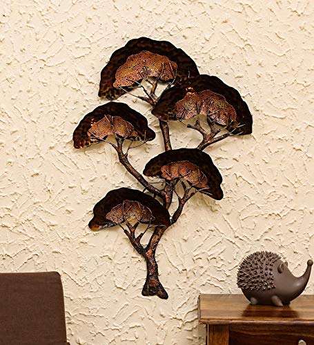 Metal 3D Japanese Tree With LED Light Mounted Wall Hanging Showpiece