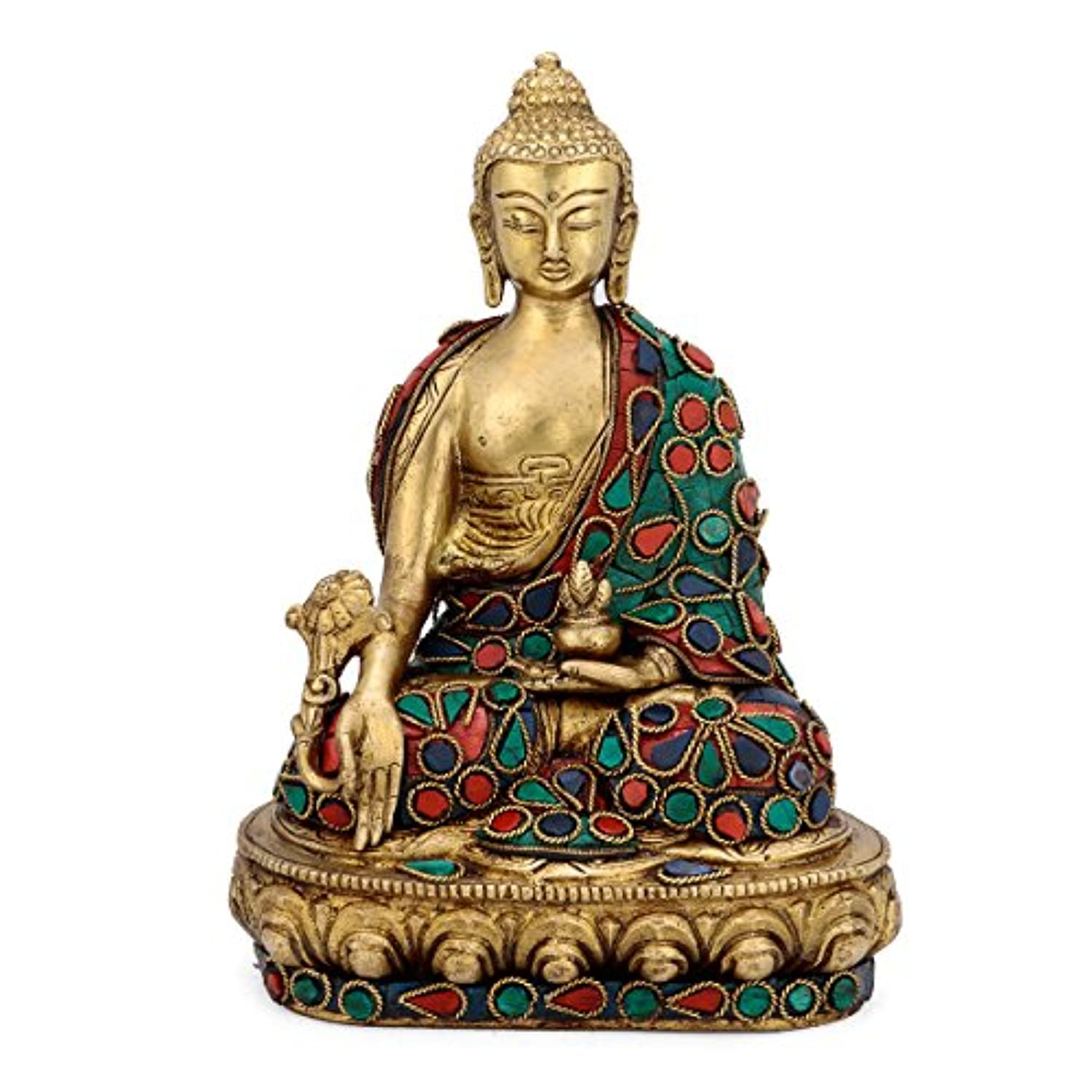 Brass Lord Buddha Idol Spiritual Statue