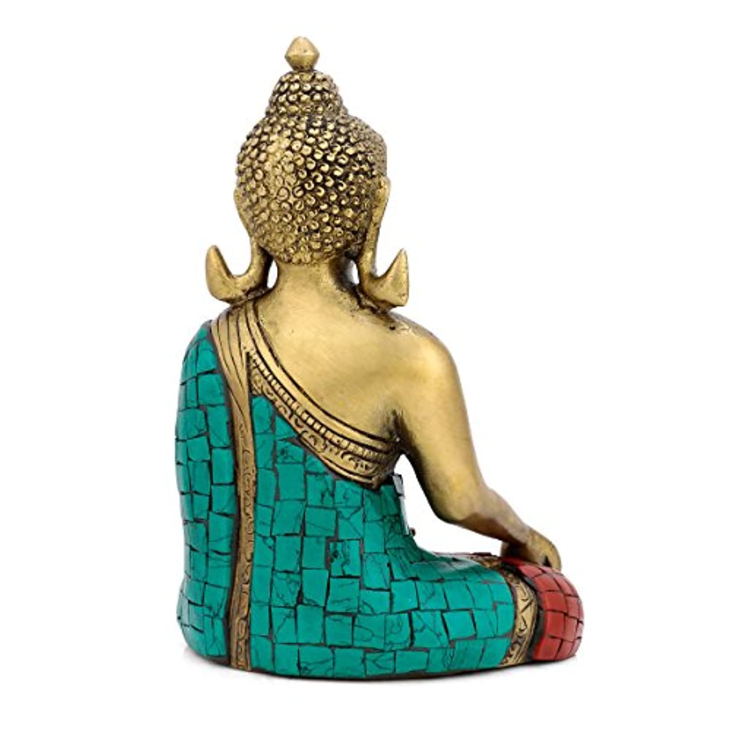 Brass Lord Buddha Idol With Scared Kalash Figurine