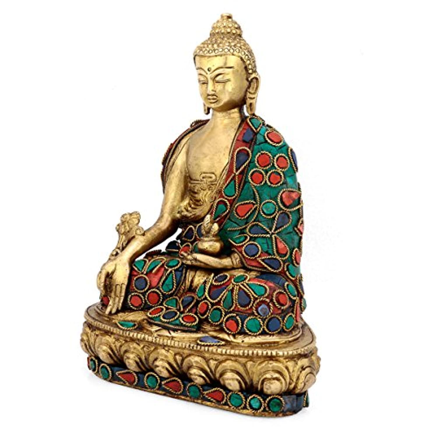 Brass Lord Buddha Idol Spiritual Statue