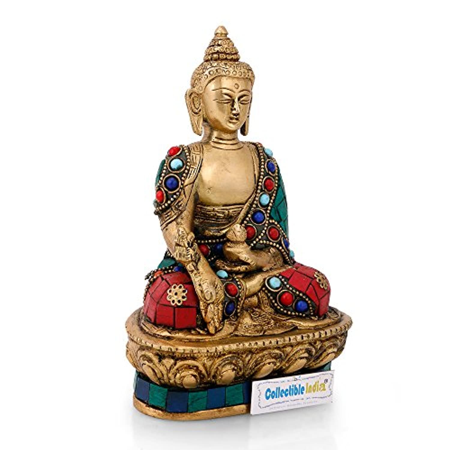 Brass Earth Touching Lord Buddha Idol Showpiece