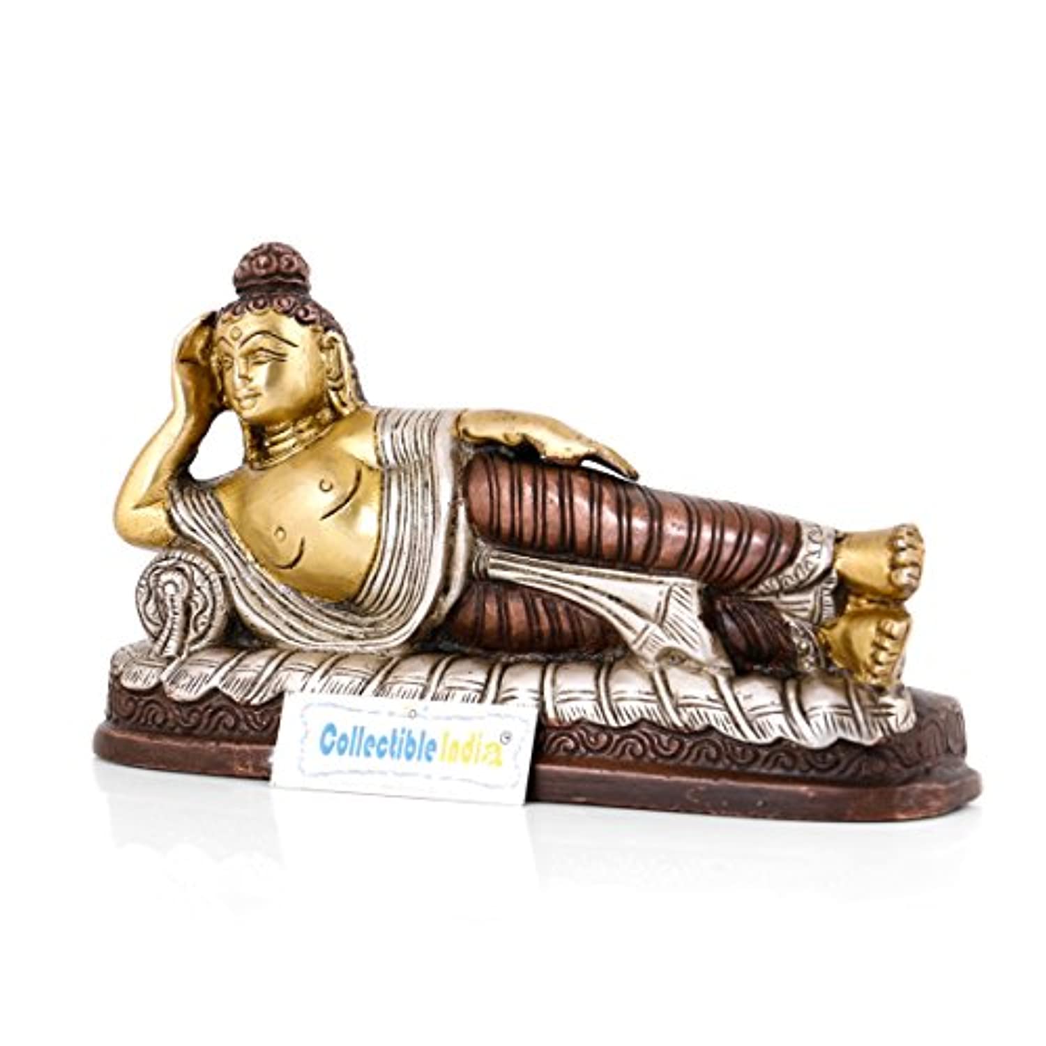Brass Resting Buddha Idol Statue