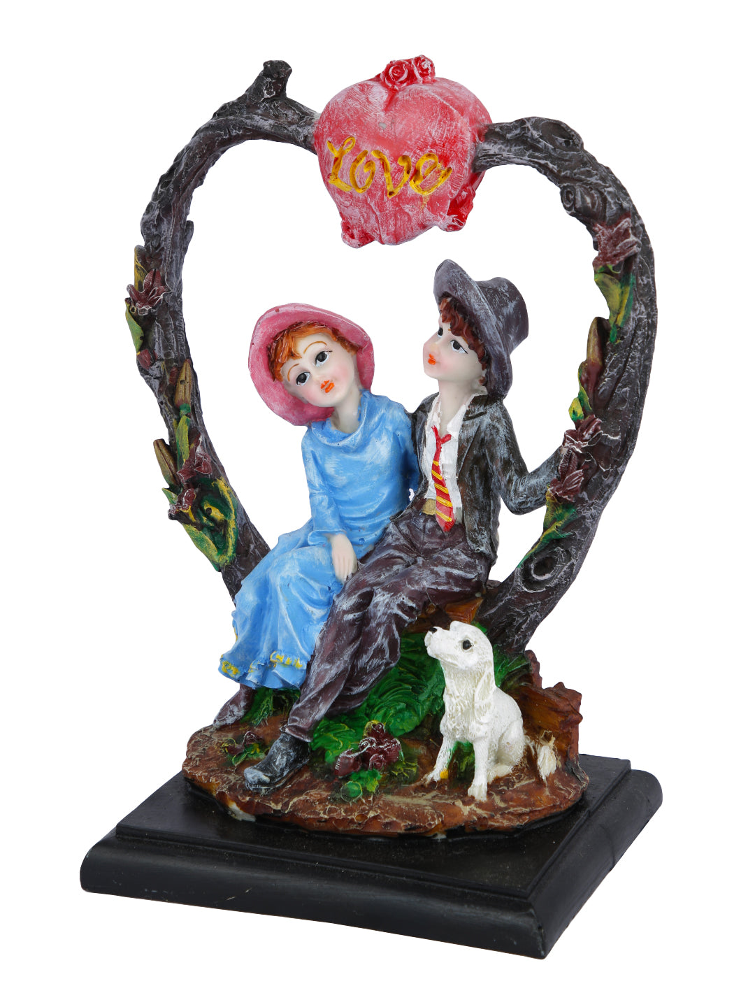 Couple on Heart Shape Sculpture Figurine CPLMAS118