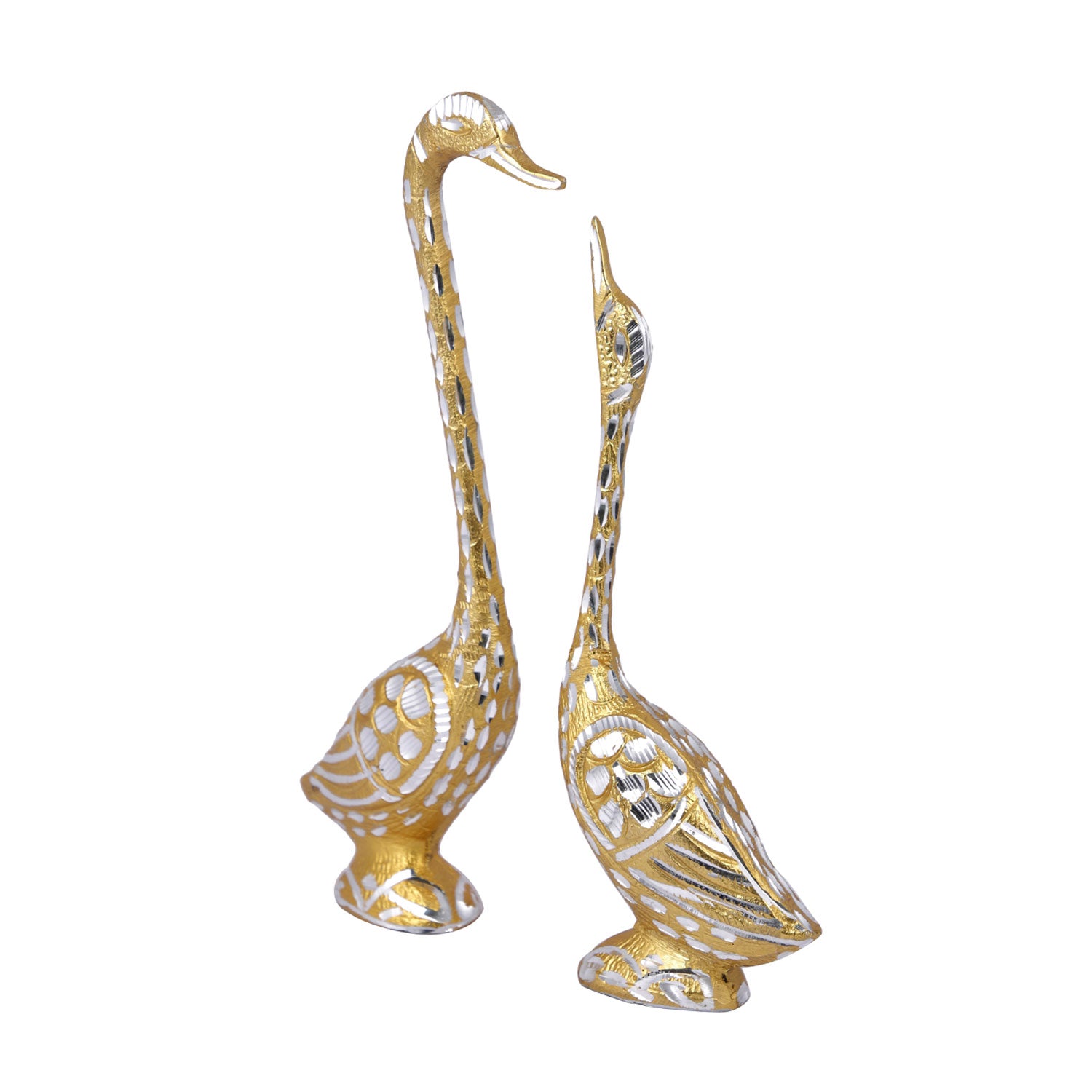 Metal Golden Swans Pair Decorative Showpiece Dfms398