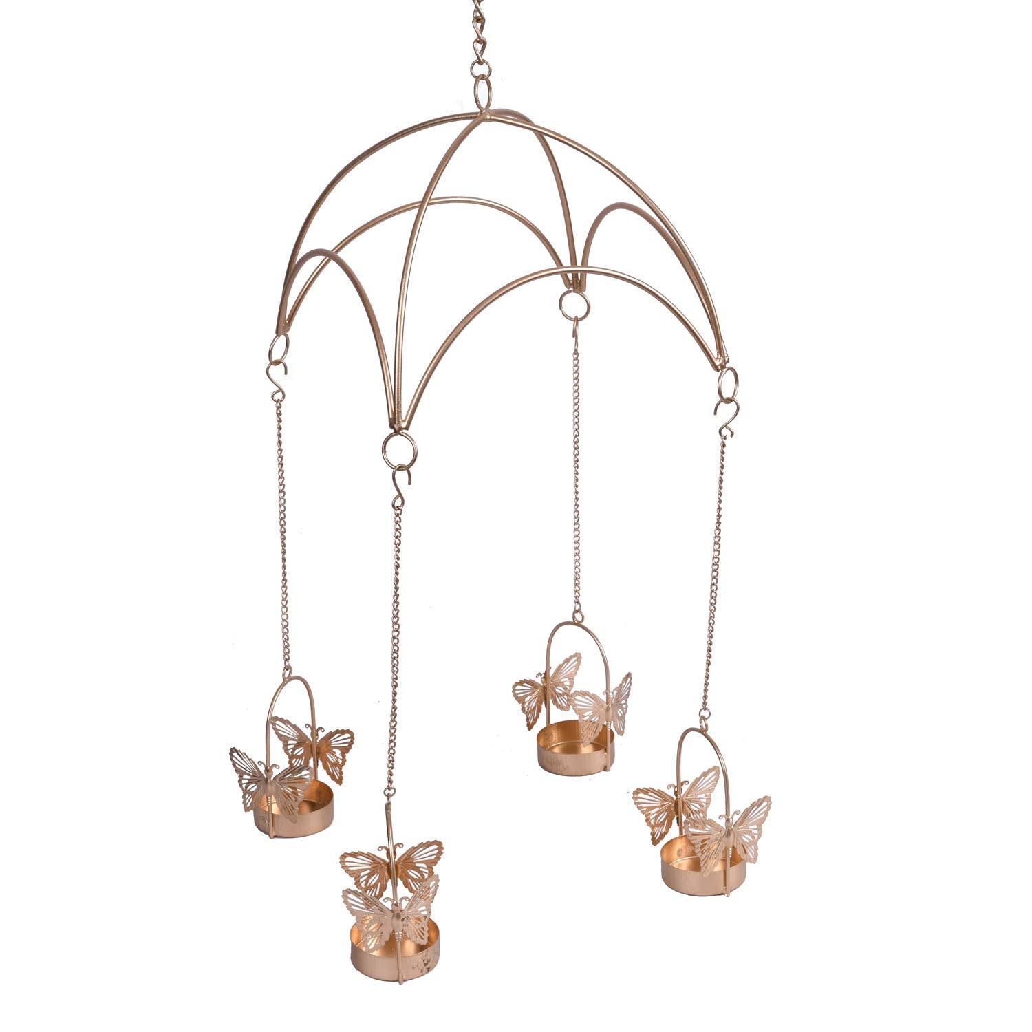 Iron Butterfly Umbrella Shape Tealight Candle Holder Wall Sconce Hanging Dfmw340