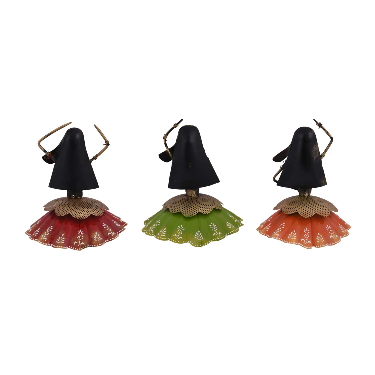 Metal Dancing Lady Figurines - Table Decor (Set of 3)