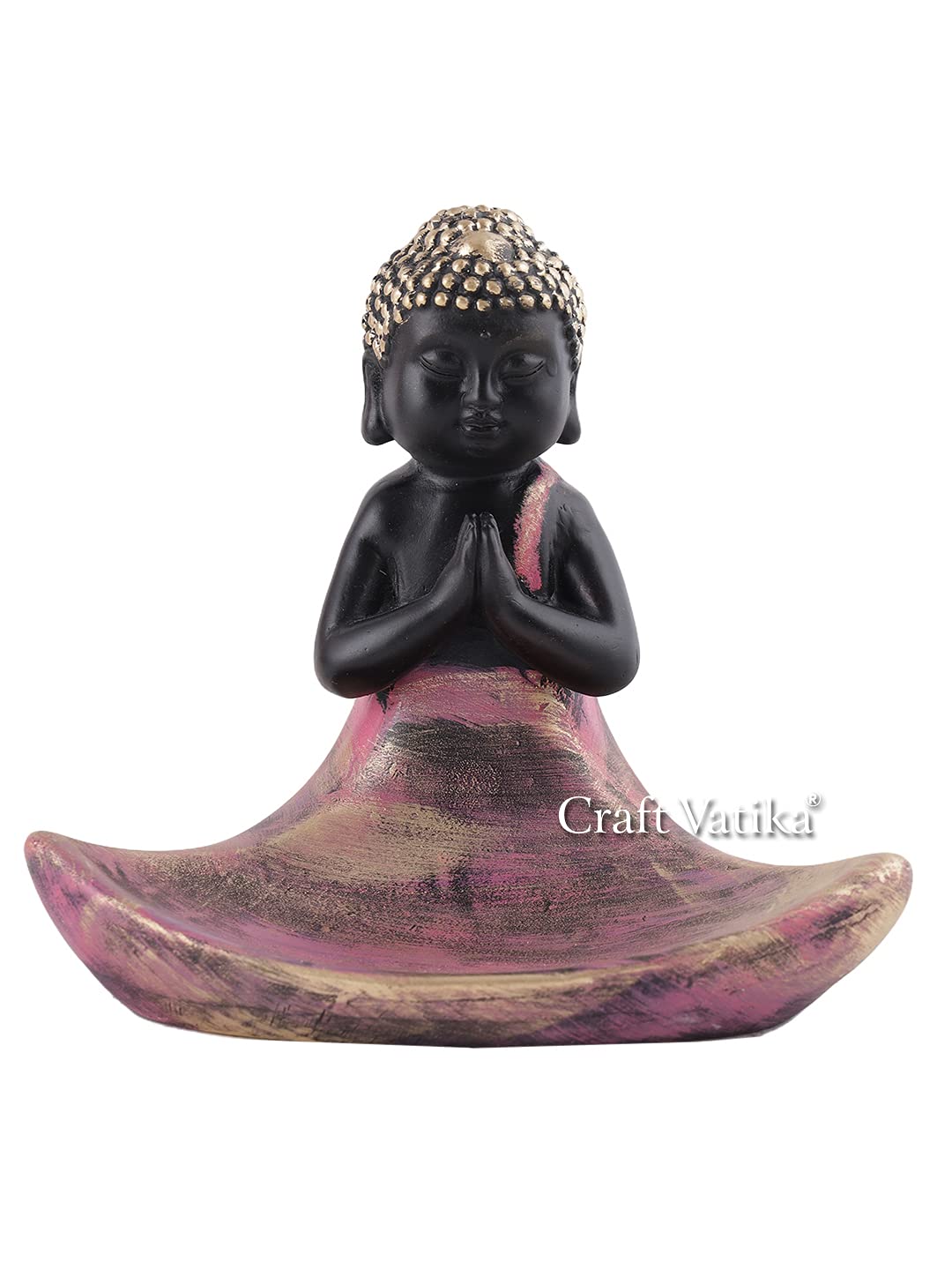 Polyresin Monk Buddha Statue Tea light Candle Holder