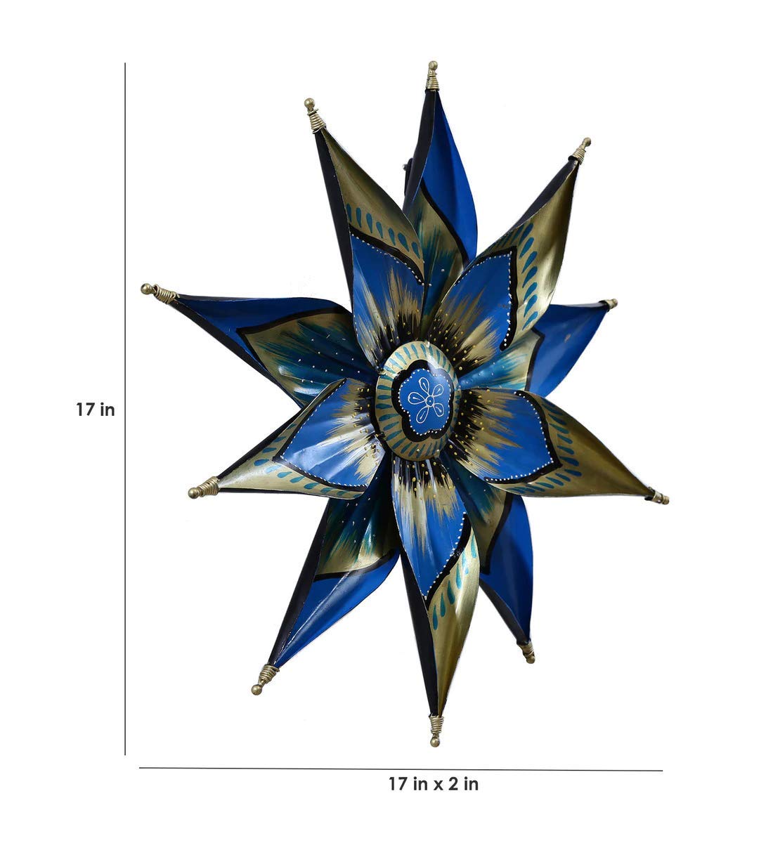 Metal Star Flower Mounted Wall Hanging Showpiece