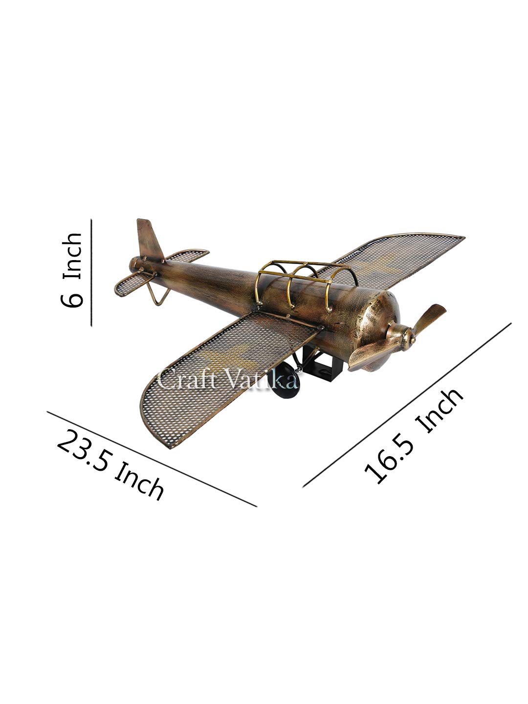 Metal Vintage Retro Aeroplane Wall Hanging Showpiece