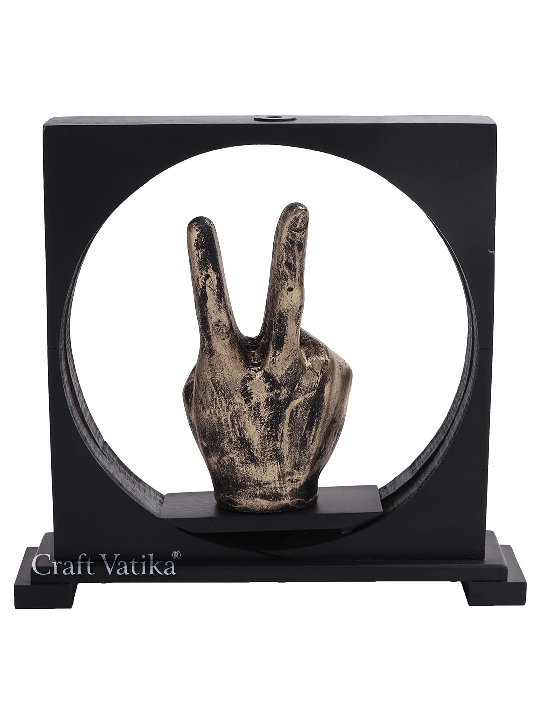 Victory Sign Hand Gesture of Polyresin Showpiece