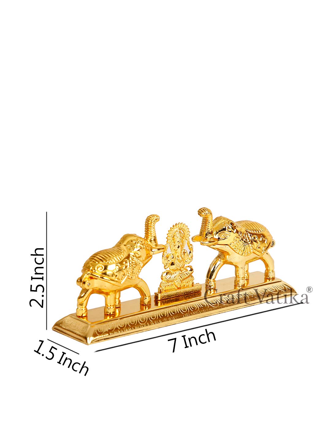 Metal Ganesha Chandan Roli Kumkum Dani Box