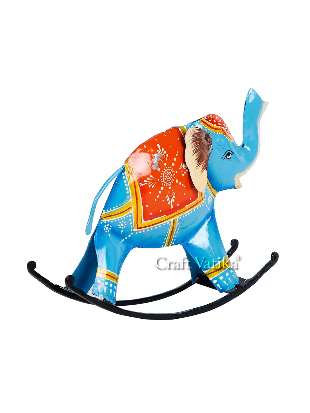 Metal Swing Elephant Trunk Up Showpiece
