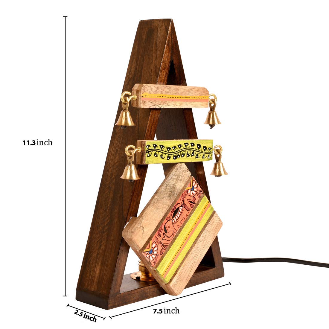 Room Table Lamp In Wooden Triangle Shaped Frame Lampt105