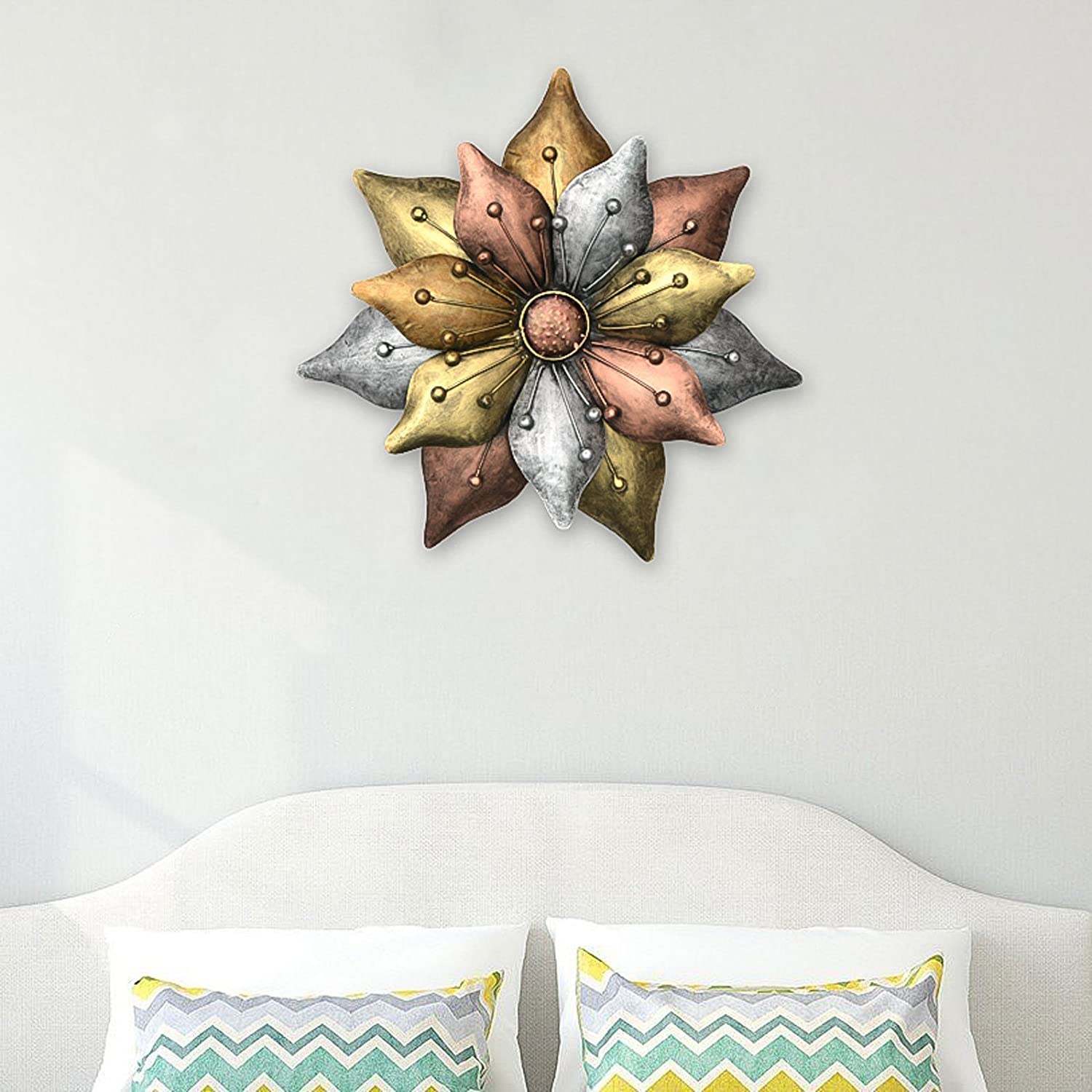 Large Decorative Sun Flower Antique Finish Wall Hanging