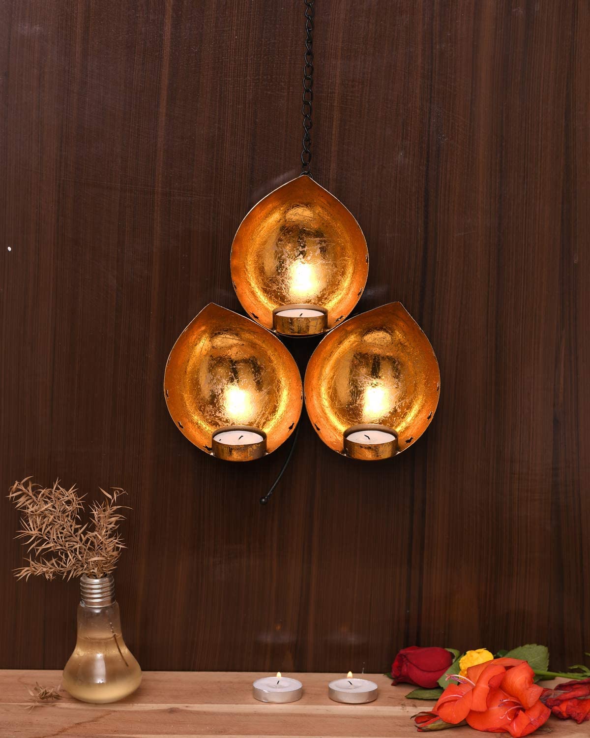Iron Eye Shaped Wall Sconce Votive Tealight Holder