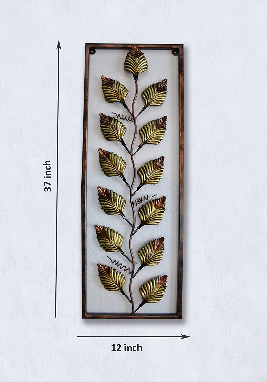 Metal Leaf Frame Mounted Wall Art Decor Showpiece