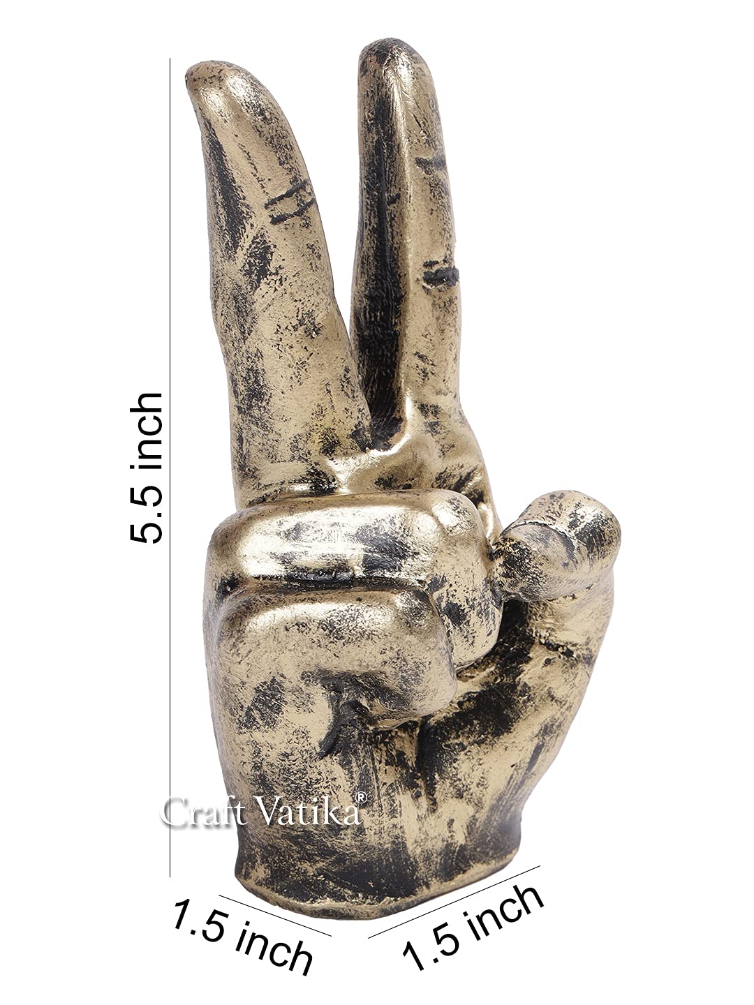 Hand Gesture of Victory Sign Polyresin Showpiece