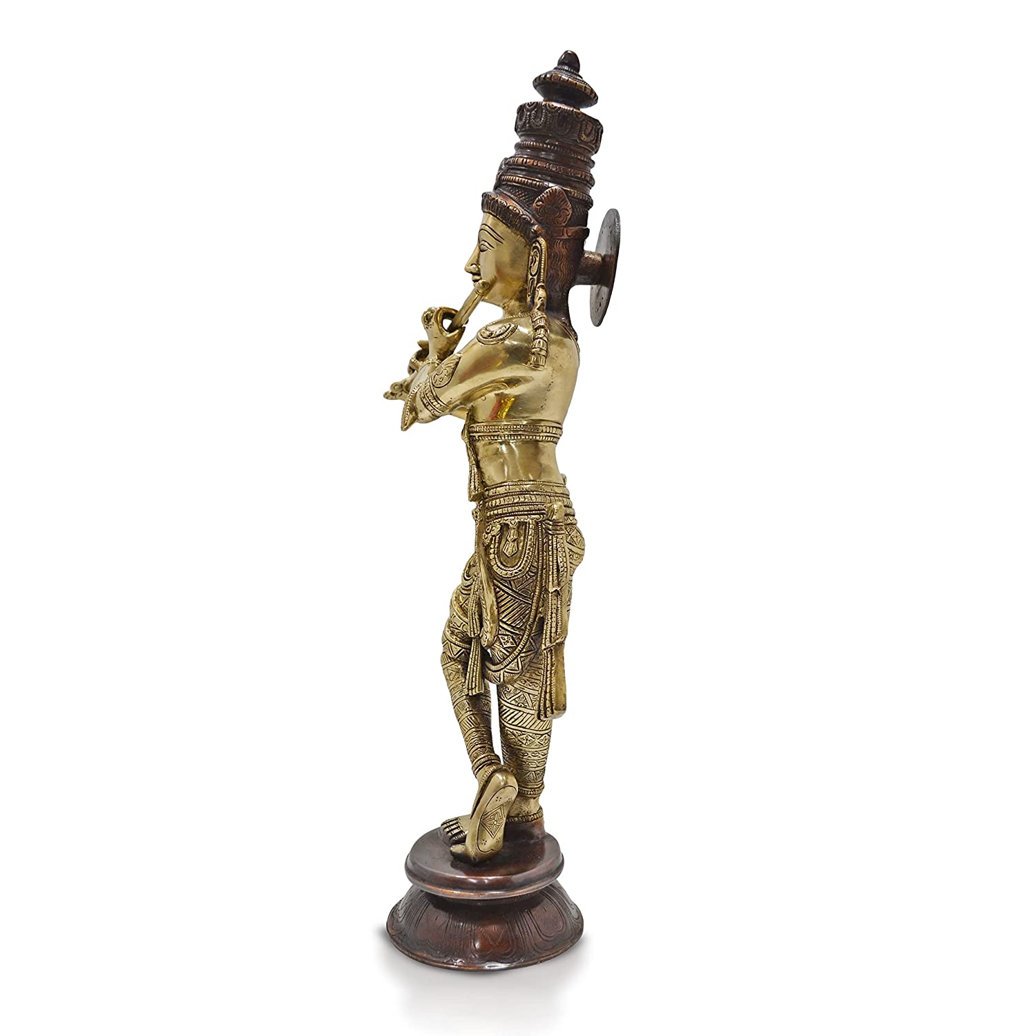 Large Size Krishna Brass Idol for Puja (23 Inches)