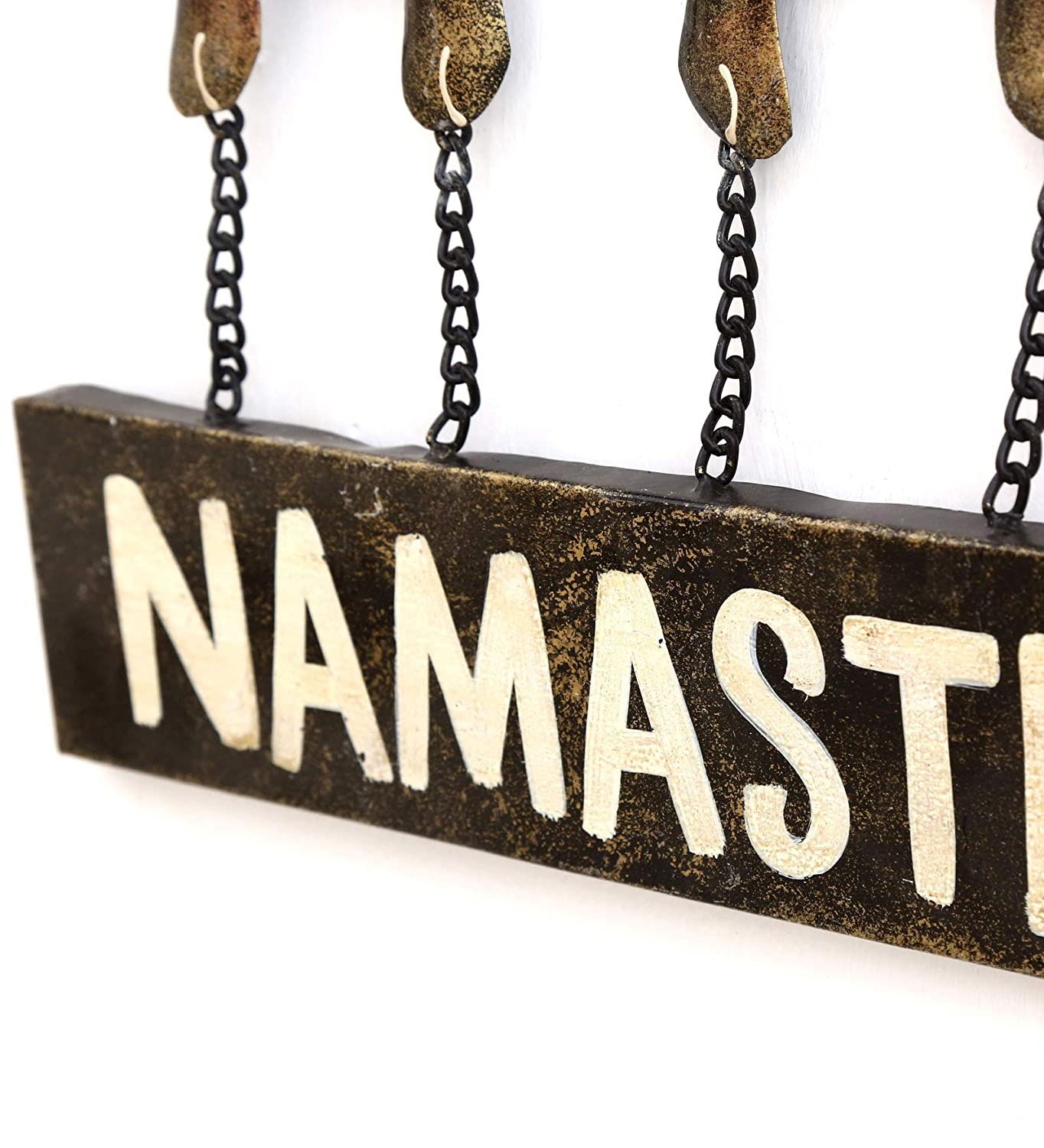 Twin Cow Namaste Board Metal Wall Door Hanging, Wall Art Decor, Wall Decoration Showpiece