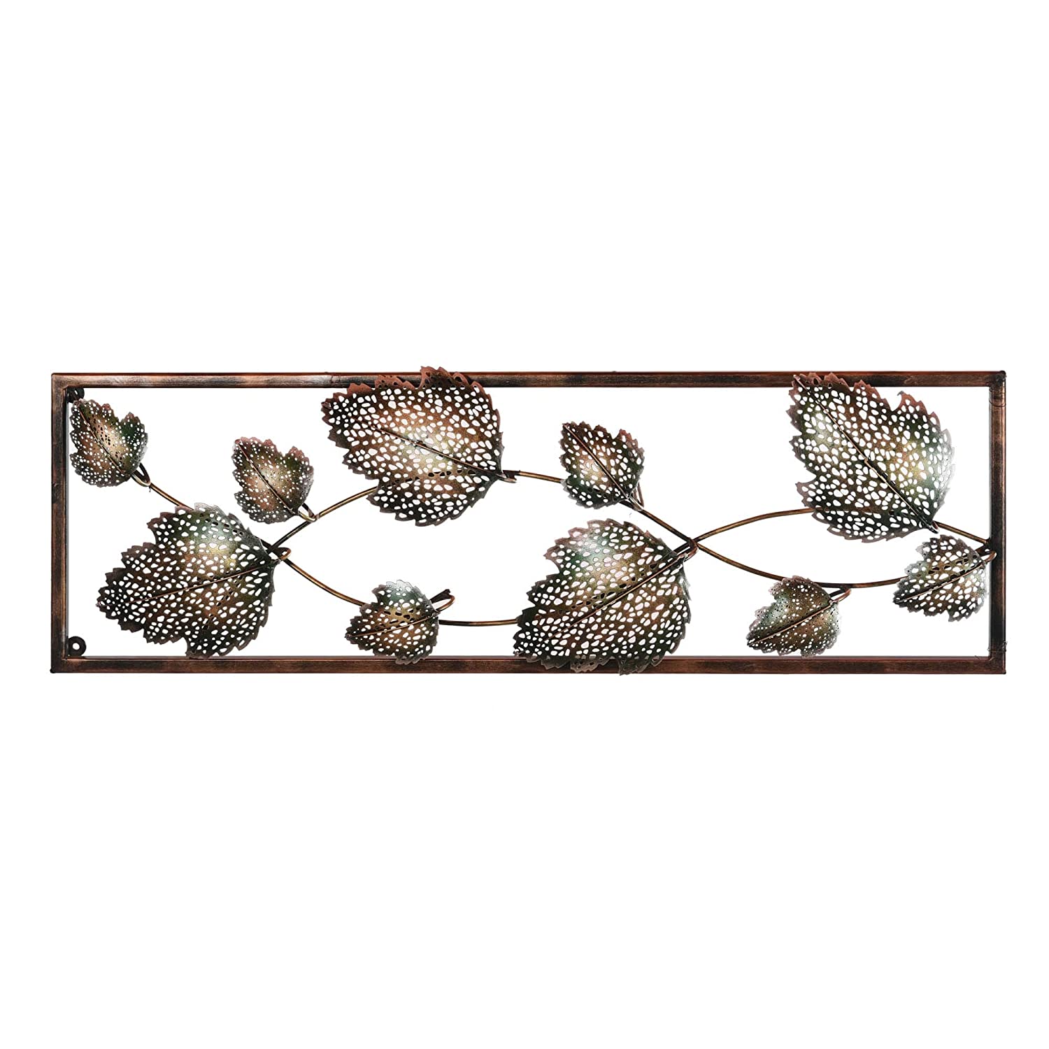 Metal Leaf Frame Mounted Wall Art Decor Showpiece