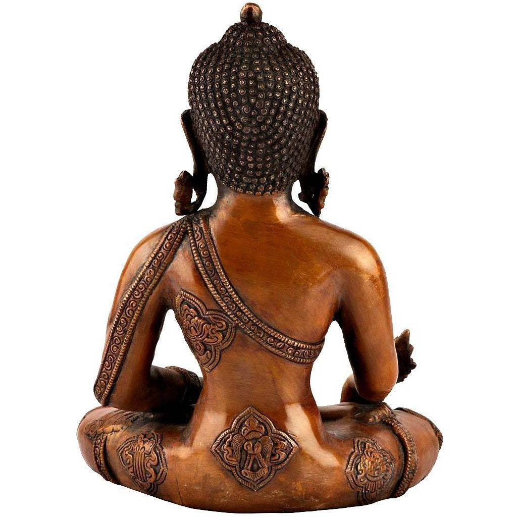 Brass Buddha Statue With Sacred Kalash Showpiece Bbs279