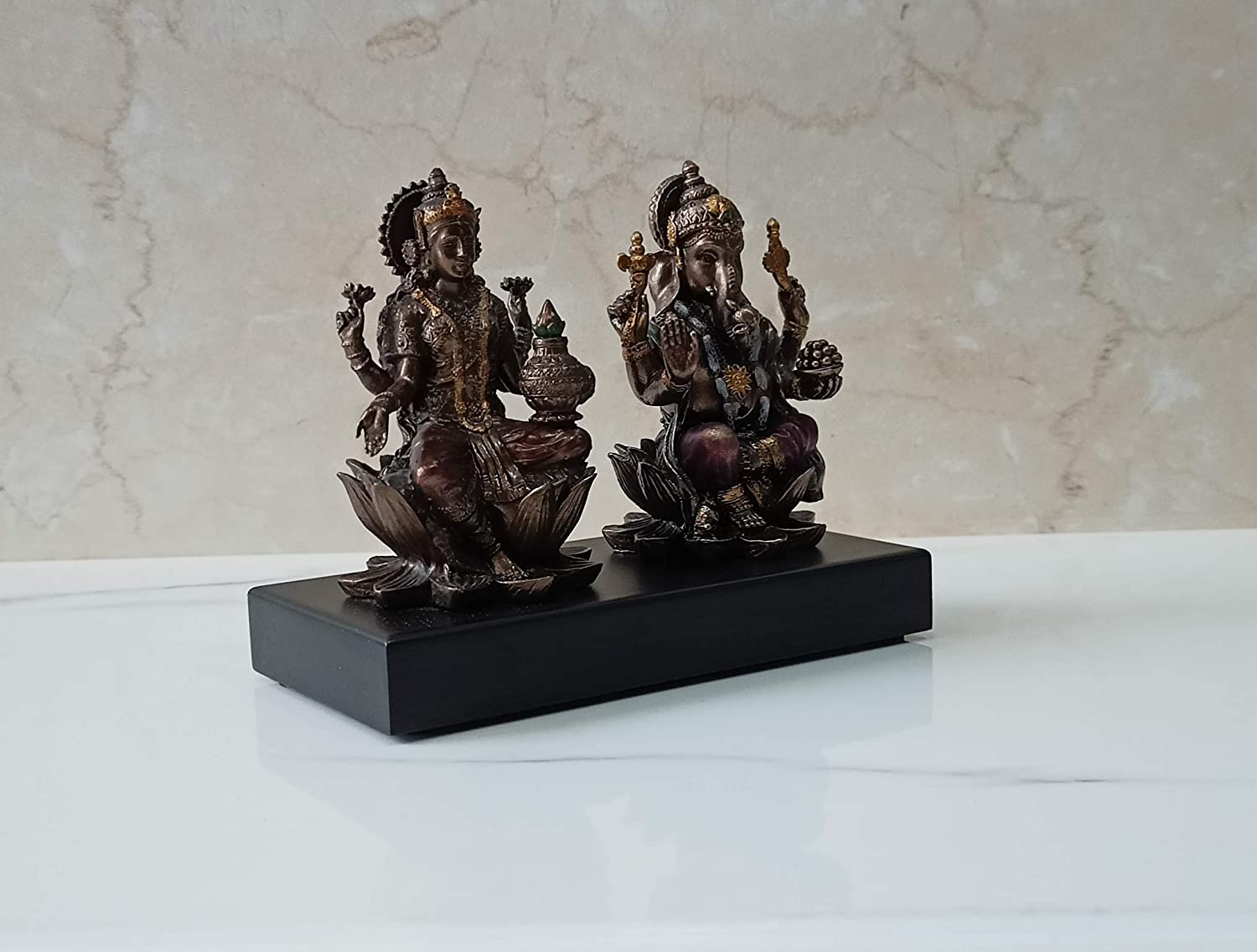 Polyresin Lakshmi Ganesha Decorative Puja Idol