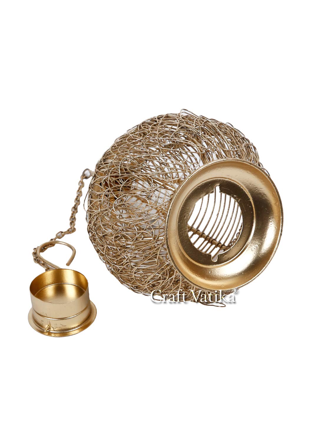 Metal Lantern Tealight Candle Holder Stand Showpiece