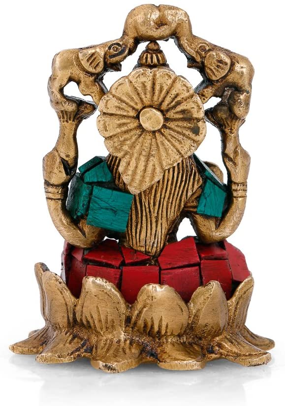 Handmade Lakshmi Idol Sitting on Lotus Decorative Showpiece
