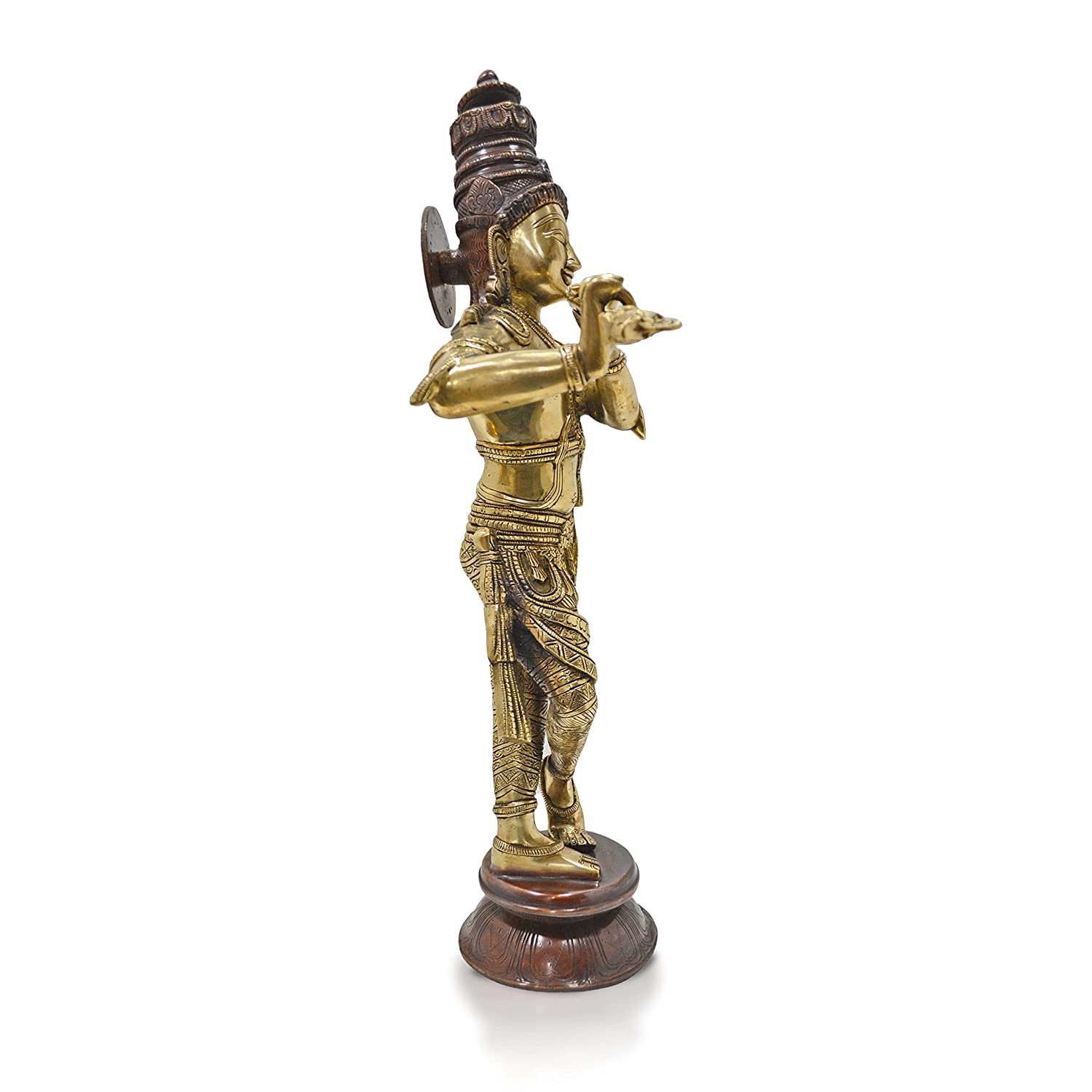 Large Size Krishna Brass Idol for Puja (23 Inches)