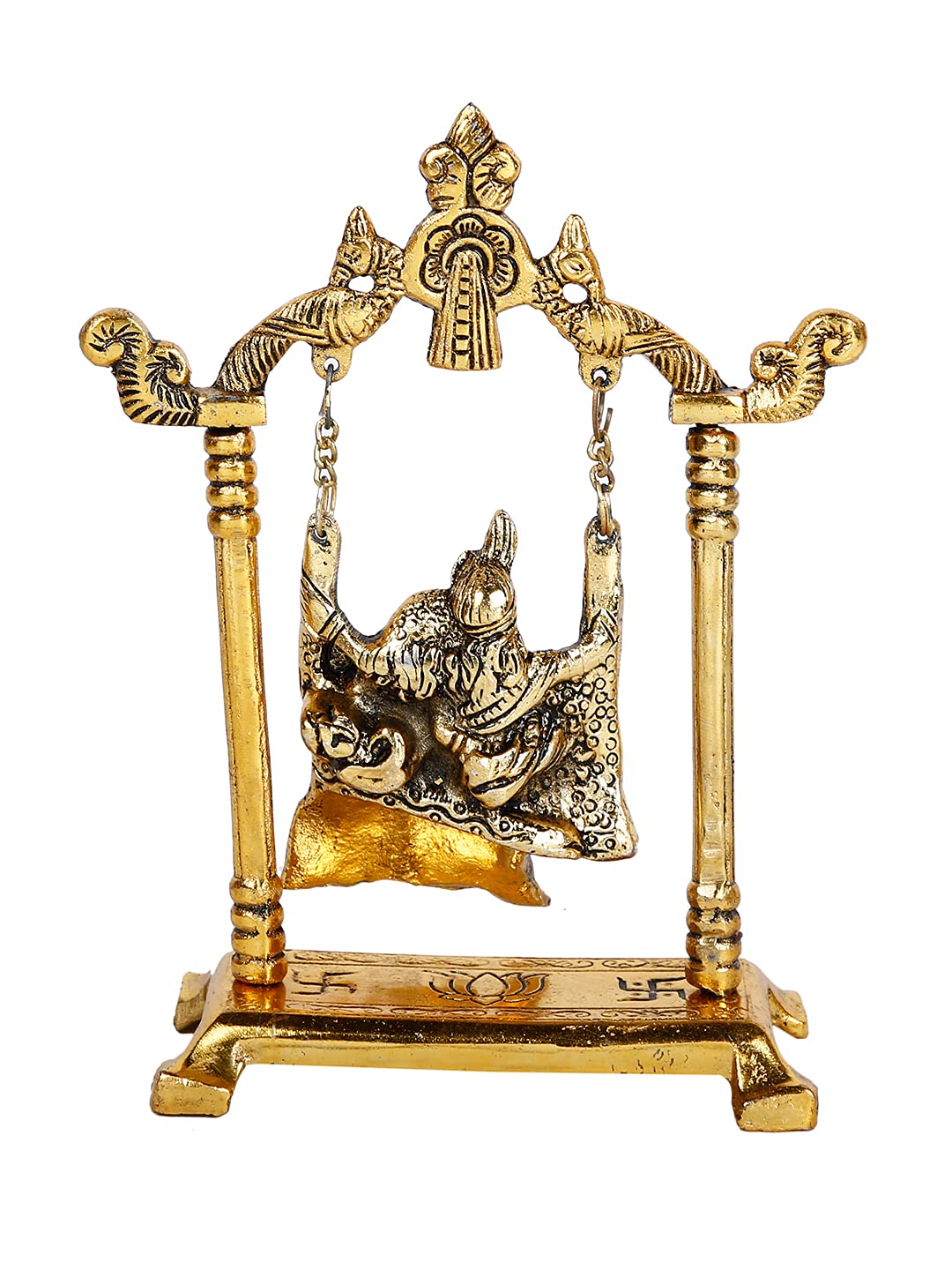 Radha Krishna Metal Idol Sitting on Jhula Murti