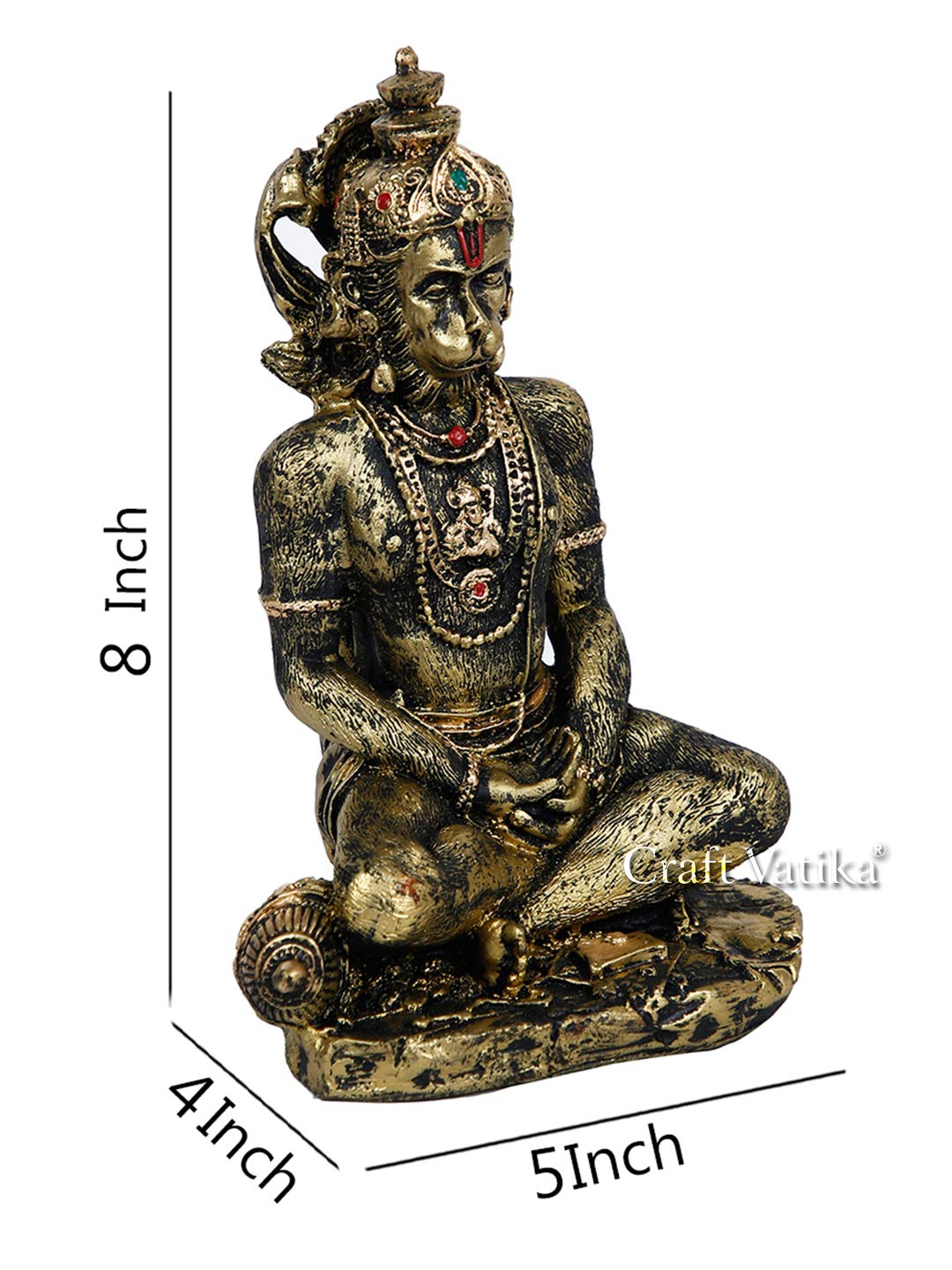 Hanuman Idol in Dhyan Mudra Meditating Resin Statue