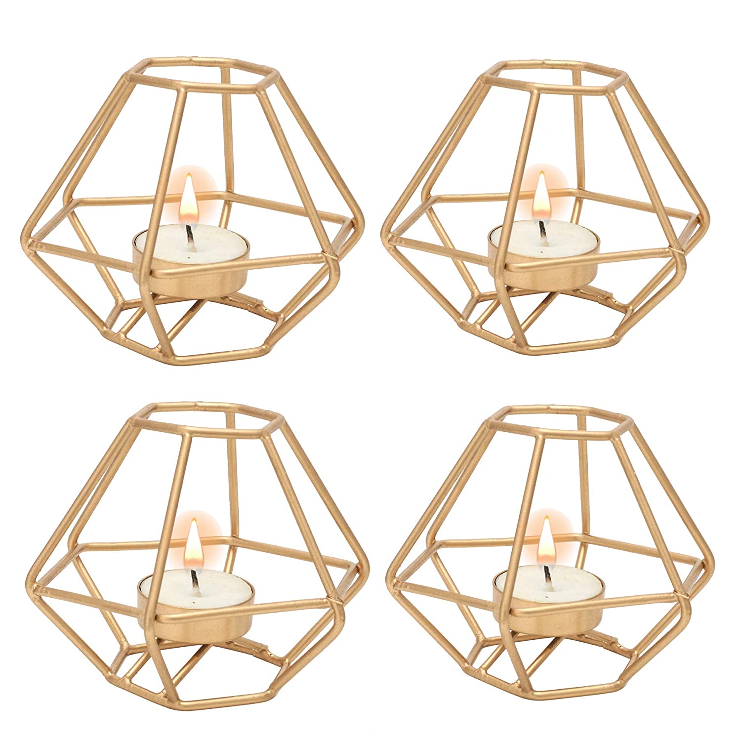 Metal Geometric Tealight Candle Holder Stand