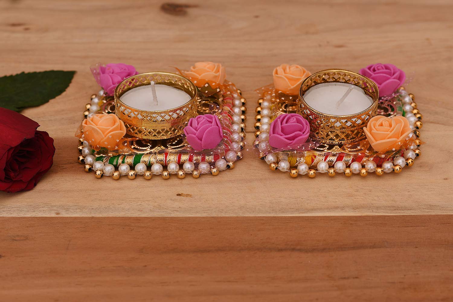 Flower Design Tealight Candle Holder (Set Of 2) Dfms233-2