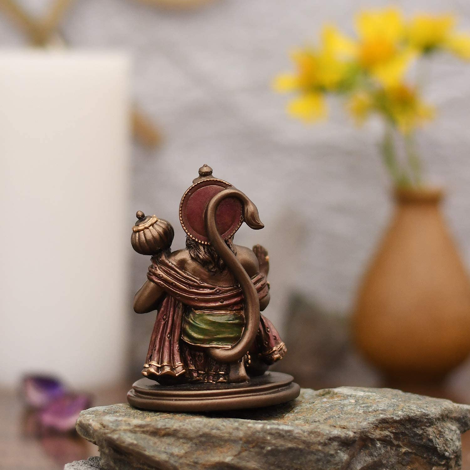 Resin Lord Hanuman In Sitting Posture Statue Figurine