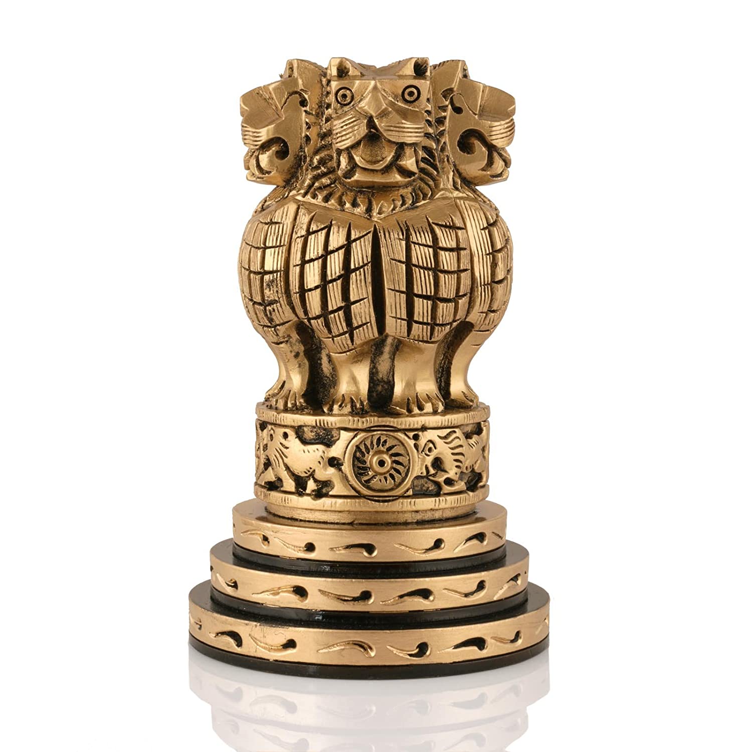 Wooden Ashoka Stambh Office Decor Showpiece