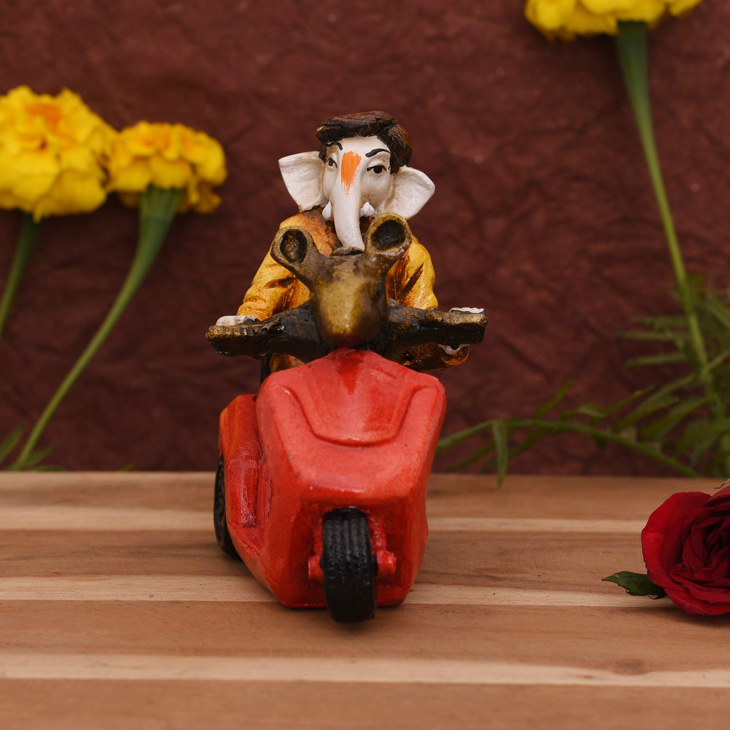 Ganesh On Scooter Statue Showpiece Gmas214