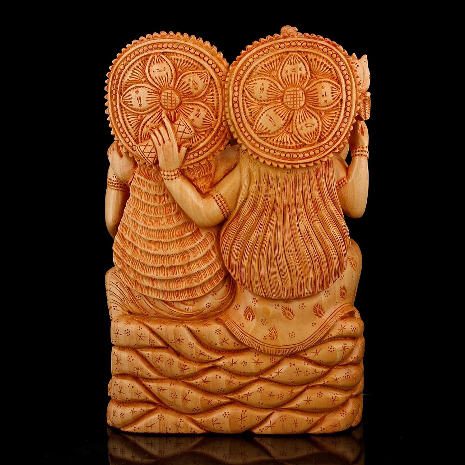 Hand carved Lord Shiva Family Wooden Decorative Figurine
