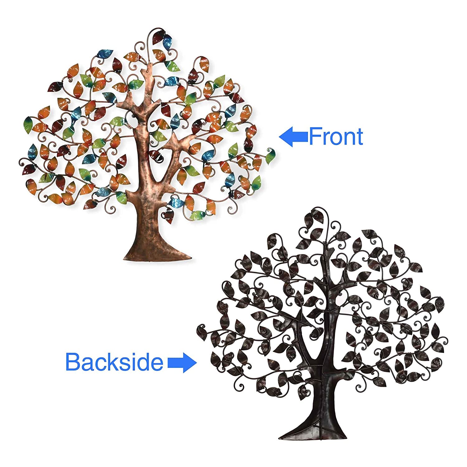 Metal Multicolor Tree Of Wisdom & Life Mounted Wall Hanging Showpiece