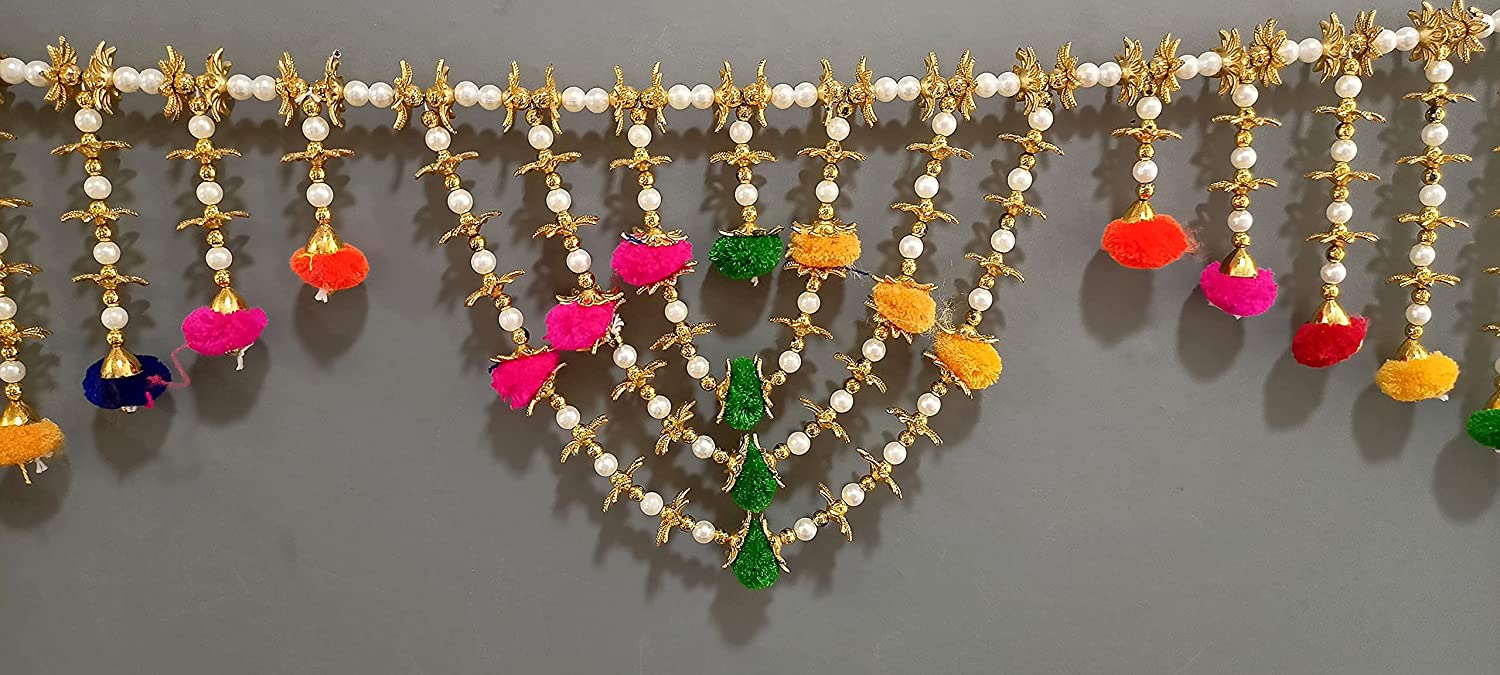 Golden Pompom Bandarwal For Door Decoration