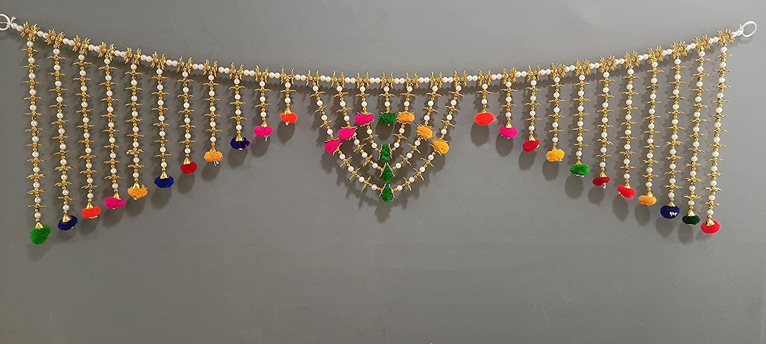 Golden Pompom Bandarwal For Door Decoration