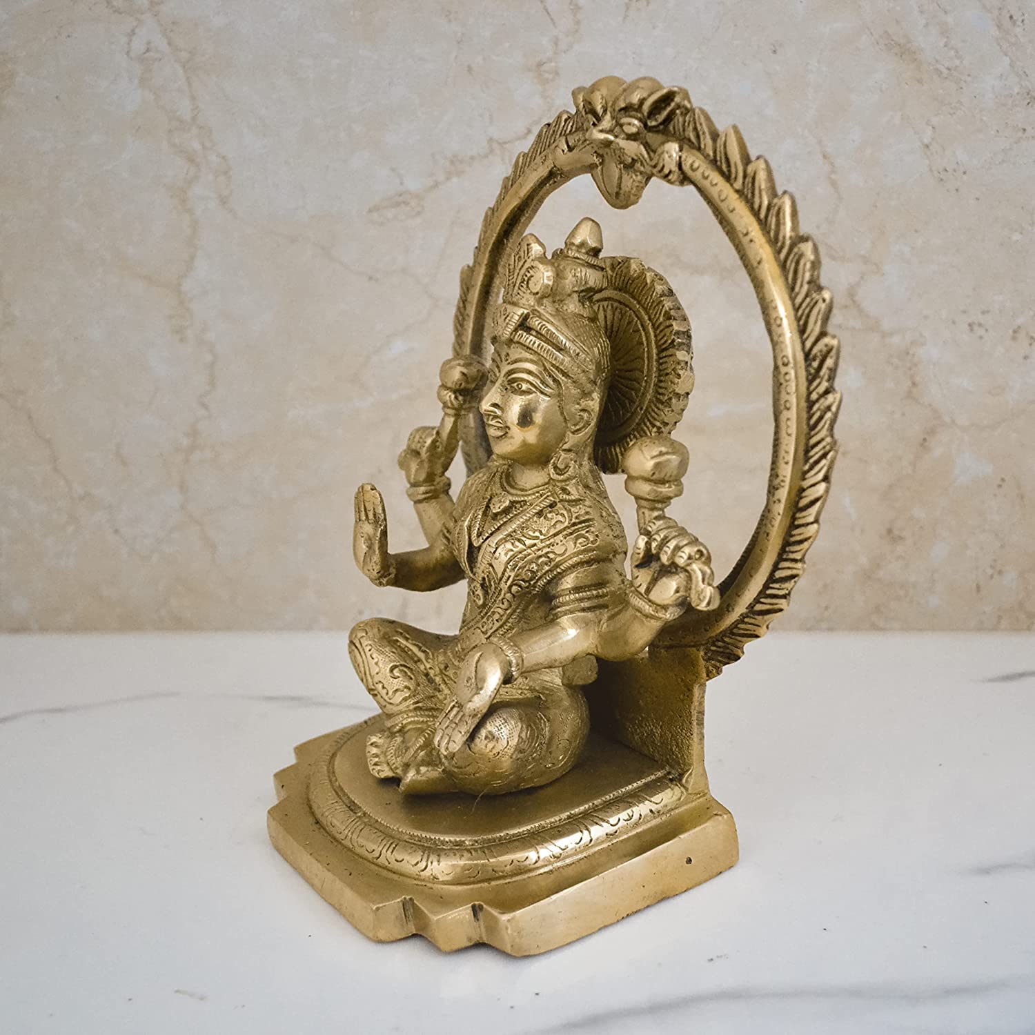 Goddess Lakshmi Sitting Posture Brass Idol