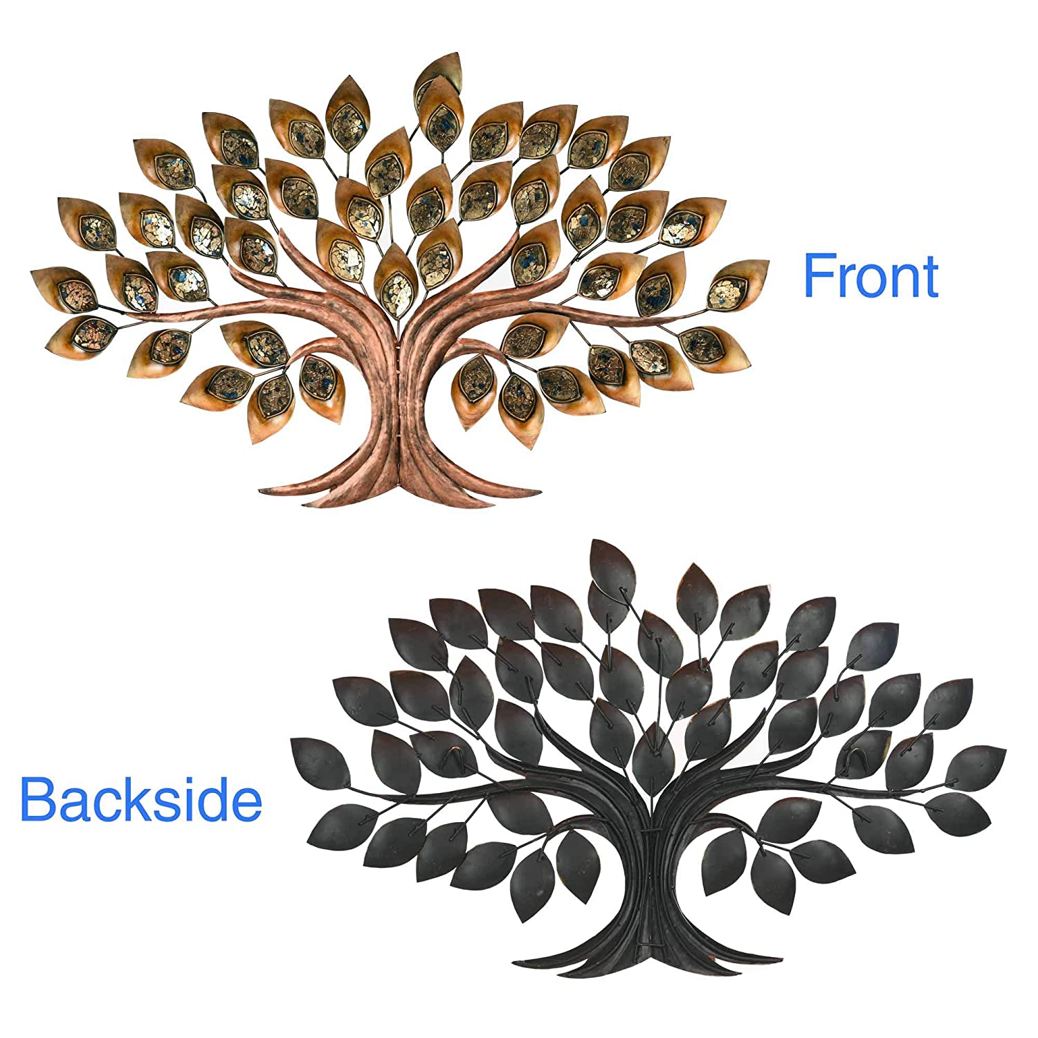 Metal Tree Of Knowledge and Life Mounted Wall Art Decor Showpiece