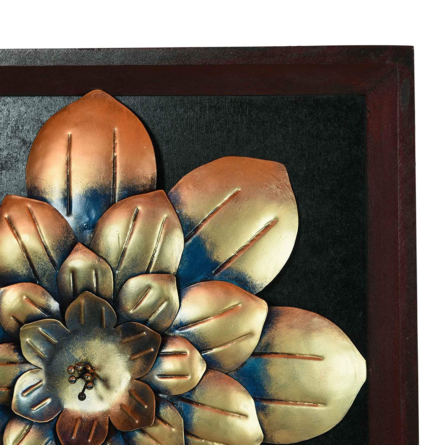 Metal Sunflower On MDF Panel Mounted Wall Art Decor Showpiece