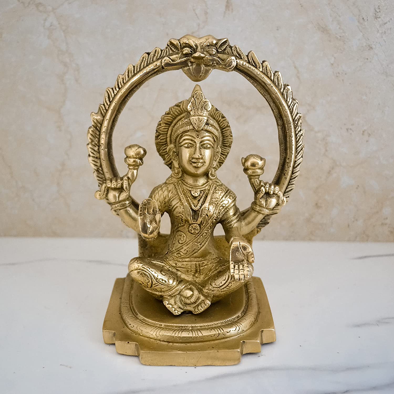 Goddess Lakshmi Sitting Posture Brass Idol